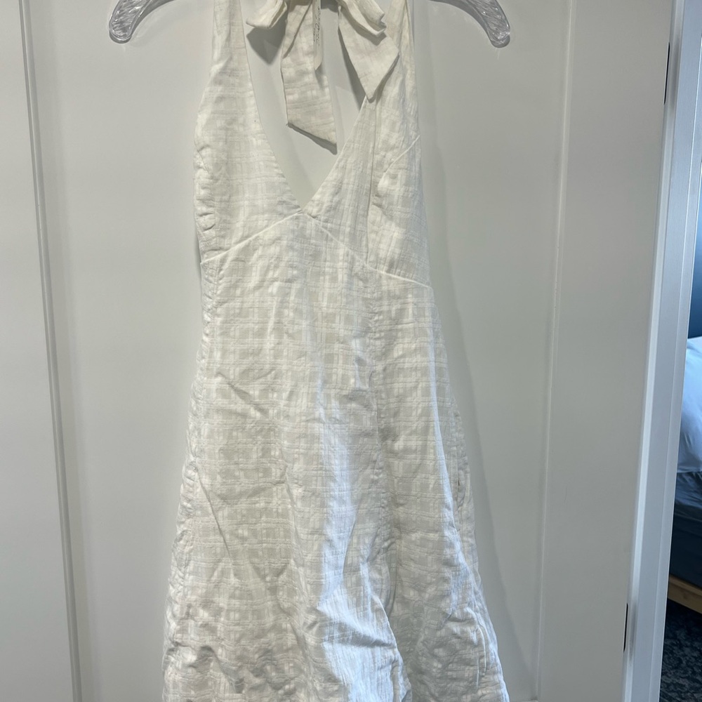 Elegant White Halter Dress
